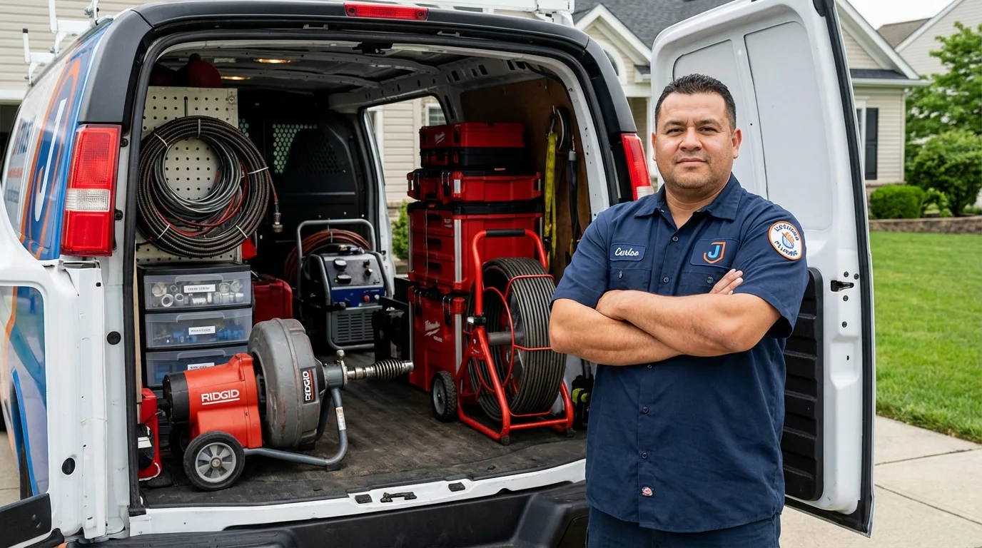 Professional drain cleaning equipment and Johns Plumbing LLC plumber in Myrtle Beach