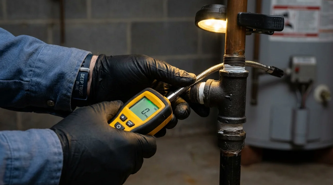 Gas leak detection with electronic sniffer by Johns Plumbing LLC in Myrtle Beach